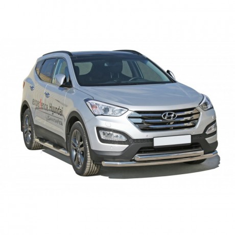 Защита порогов «Труба» (d76) для Hyundai Santa Fe (2012-2016)(Окрашенное) купить недорого с доставкой в Балашиха