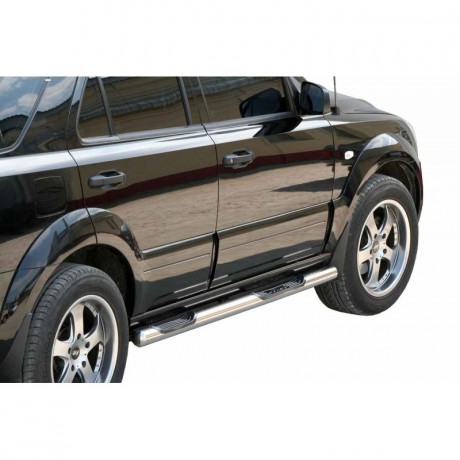 Защита порогов с проступью (d76) для KIA Sorento LX (2006-2010)(Окрашенное) купить недорого с доставкой в Балашиха