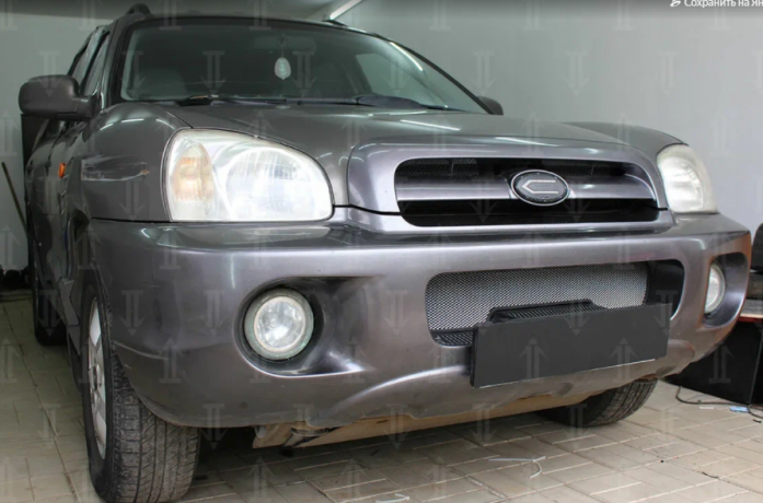 Защита радиатора "Standart" Hyundai Santa Fe (2000-2006) низ, хром купить недорого с доставкой в Балашиха