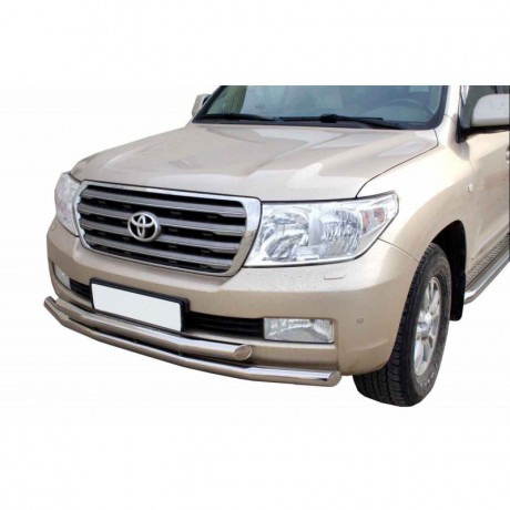 Защита переднего бампера «Труба двойная» (d63,5) для Toyota Land Cruiser 200 (2007-2011)(Окрашенное) купить недорого с доставкой в Балашиха