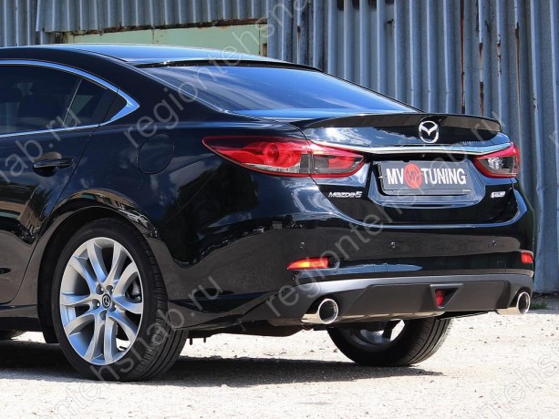 Диффузор заднего бампера var №1 (ровный + стоп сигнал) для Mazda 6 (2013-н.в.) купить недорого с доставкой в Балашиха