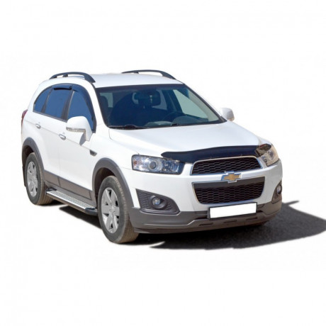 Защита порогов «БУМЕР» алюминиевая с резинкой для Chevrolet Captiva (2011-н.в.) купить недорого с доставкой в Балашиха