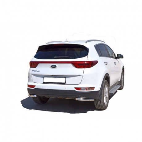 Защита порогов «БУМЕР» алюминиевая с резинкой для Kia Sportage (2016-н.в.) купить недорого с доставкой в Балашиха