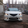 Накладки (клыки) на передний бампер Mazda 3 седан (2003-2009) глянец купить недорого с доставкой в Балашиха