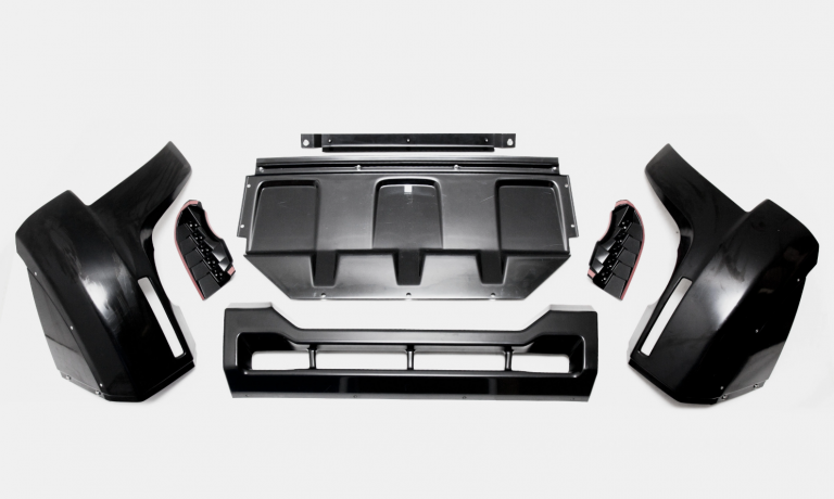 Накладка (юбка) переднего бампера "Broomer Design" (Без ДХЛ) для Mitsubishi Pajero IV (2006-2015) купить недорого с доставкой в Балашиха