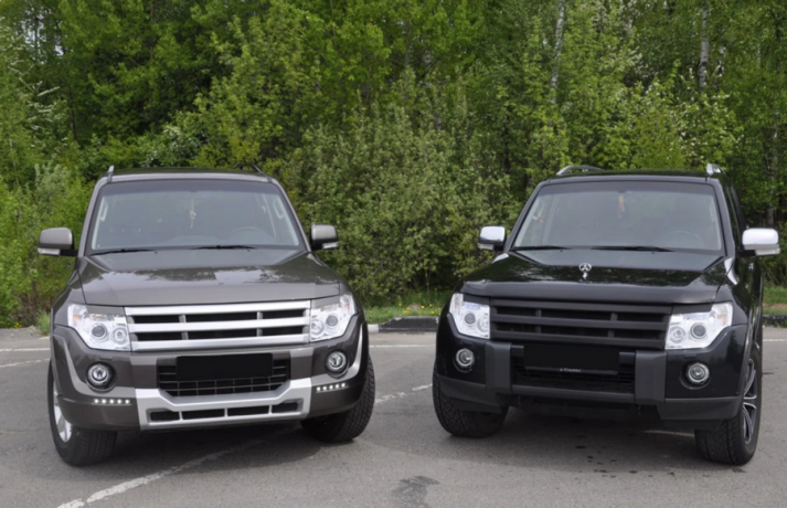 Накладка (юбка) переднего бампера "Broomer Design" (Без ДХЛ) для Mitsubishi Pajero IV (2006-2015) купить недорого с доставкой в Балашиха