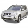 Защита порогов с алюминиевыми накладками (d63,5) для Nissan X-trail (2007-2015)(Окрашенное) купить недорого с доставкой в Балашиха