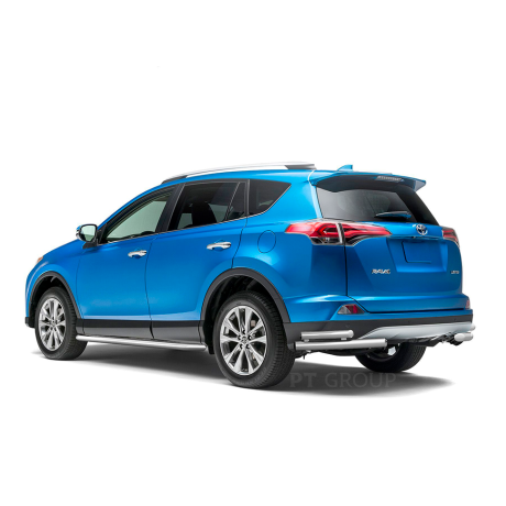 Защита заднего бампера двойная угловая d63/51мм (НПС) TOYOTA RAV4 (2016-2018 г.в.) купить недорого с доставкой в Балашиха
