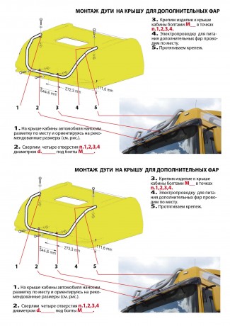Дуга на крышу для дополнительных фар DAF FT XF105.410-460 (2008-2013)(Окрашенное) купить недорого с доставкой в Балашиха