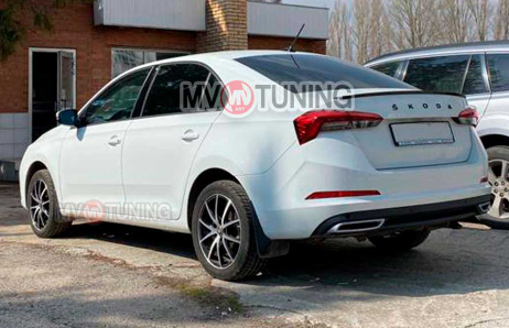 Имитация насадок глушителя "RS Style" (под покраску) для Skoda Rapid (2020-н.в.) купить недорого с доставкой в Балашиха