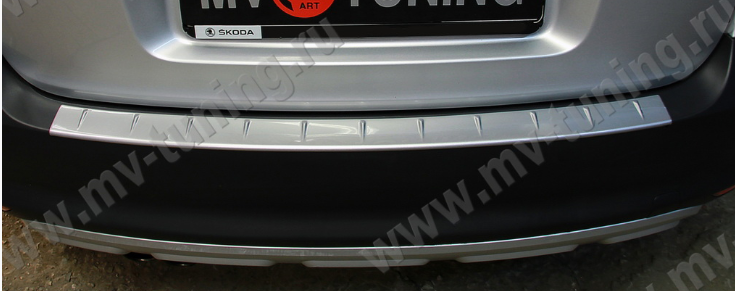 Защитная накладка заднего бампера (под покраску) для Skoda Yeti (2009-2012) купить недорого с доставкой в Балашиха
