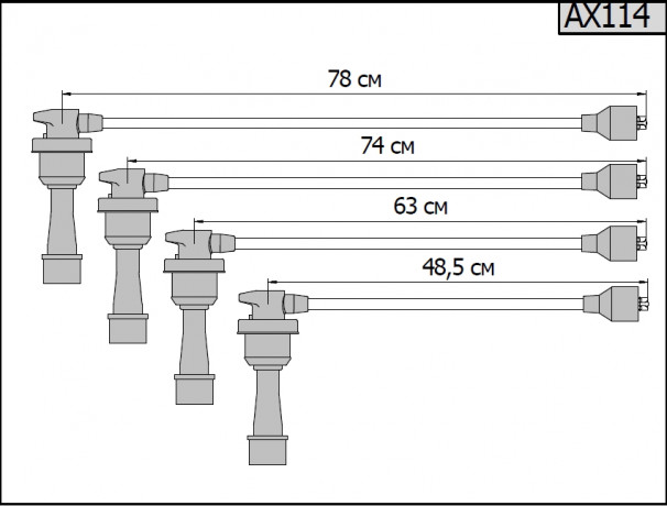 Провода высоковольтные для Hyundai Trajet, Santa Fe, Sonata, Sonata IV; Mitsubishi Lancer, Galant (27501-38B00) купить недорого с доставкой в Балашиха