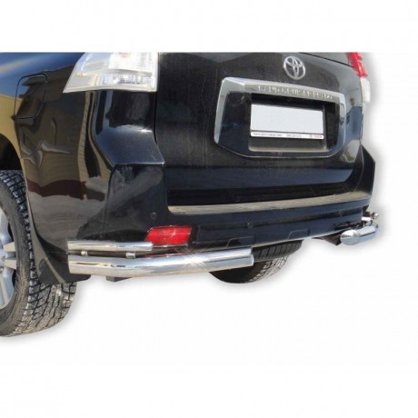 Защита заднего бампера «Уголки двойные» (d76) для Toyota Land Cruiser Prado 150 (2009-н.в.)(Окрашенное) купить недорого с доставкой в Балашиха