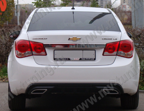Диффузор заднего бампера var №2 (текстурный пластик) для Chevrolet Cruze (2008-2012) купить недорого с доставкой в Балашиха