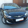 Накладки (реснички) на передние фары "Снайпер" для Hyundai Solaris купить недорого с доставкой в Балашиха