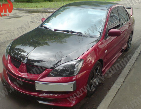 Крепление гос. номера в стиле "EVO" (текстурный пластик) для Mitsubishi Lancer IX (2003-2009) купить недорого с доставкой в Балашиха