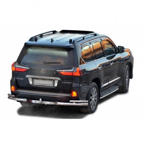 Защита заднего бампера «Уголки двойные» (d76\51) для Lexus LX 450d (2016-н.в)(Окрашенное) купить недорого с доставкой в Балашиха