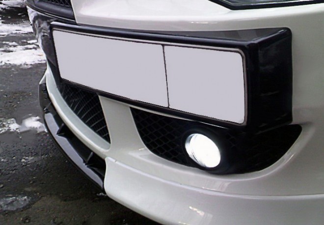 Рамка под номер на передний бампер для Mitsubishi Lancer X (2010-2016) купить недорого с доставкой в Балашиха