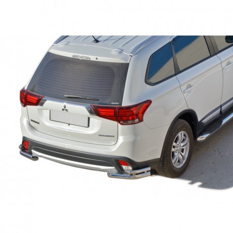 Защита заднего бампера «Уголки двойные» (d63,5) для Mitsubishi Outlander (2015-н.в.)(Окрашенное) купить недорого с доставкой в Балашиха