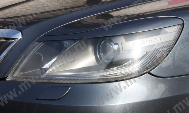 Накладки на фары (реснички) для Skoda Octavia II FL (2008-2013) купить недорого с доставкой в Балашиха