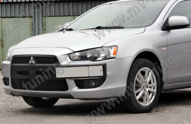 Воздуховоды радиатора в передний бампер (Цельные) var №2 для Mitsubishi Lancer X (2007-2010) купить недорого с доставкой в Балашиха