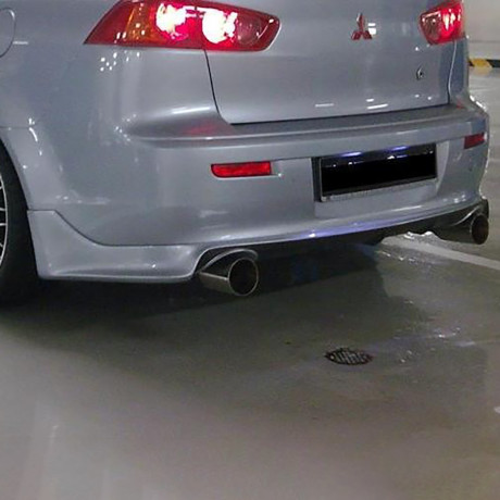 Накладка (юбка) заднего бампера "Zodiak" var №2 (двойной выхлоп) для Mitsubishi Lancer X (2007-2016) купить недорого с доставкой в Балашиха