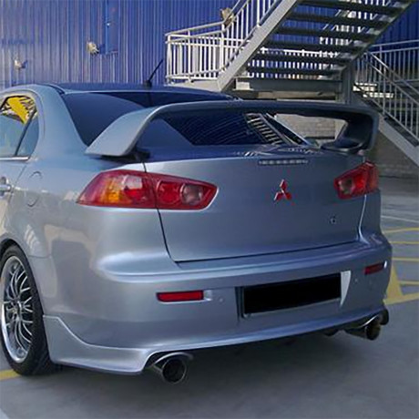 Накладка (юбка) заднего бампера "Zodiak" var №2 (двойной выхлоп) для Mitsubishi Lancer X (2007-2016) купить недорого с доставкой в Балашиха