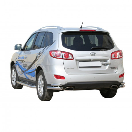Защита порогов с алюминиевым листом (d63,5) для Hyundai Santa Fe (2010-2012)(Окрашенное) купить недорого с доставкой в Балашиха