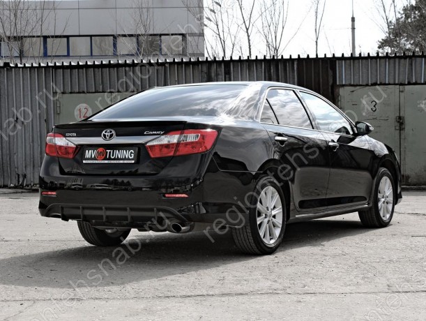 Диффузор заднего бампера var №2 (текстурный пластик) для Toyota Camry XV50 (2012-2014) купить недорого с доставкой в Балашиха