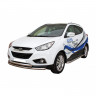 Защита порогов с алюминиевым листом (d63,5) для Hyundai ix35 (2010-2016)(Окрашенное) купить недорого с доставкой в Балашиха