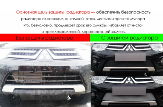 Защита радиатора "PREMIUM" Mitsubishi ASX (2012-2016) купить недорого с доставкой в Балашиха