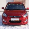 Накладка (юбка) переднего бампера var №2 для Hyundai Solaris (2010-2013) купить недорого с доставкой в Балашиха