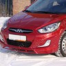 Накладка (юбка) переднего бампера var №2 для Hyundai Solaris (2010-2013) купить недорого с доставкой в Балашиха