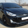 Накладка (юбка) переднего бампера var №2 для Hyundai Solaris (2010-2013) купить недорого с доставкой в Балашиха