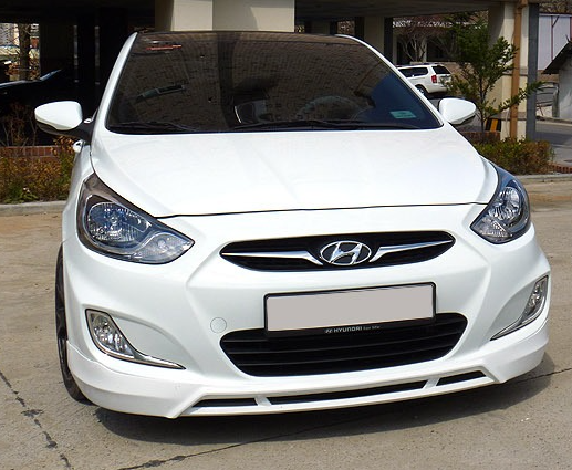 Накладка (юбка) переднего бампера var №2 для Hyundai Solaris (2010-2013) купить недорого с доставкой в Балашиха