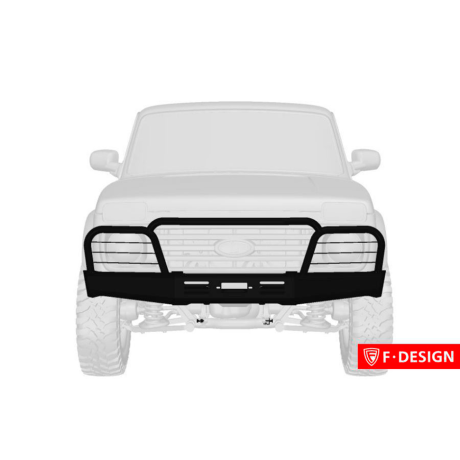 силовой передний бампер f-design с площадкой под лебедку с защитными дугами для L@DA 4x4 (не окрашенный) купить недорого с доставкой в Балашиха