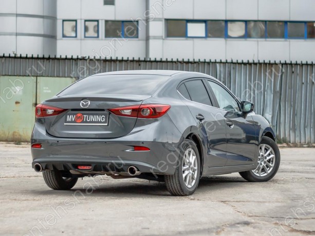 Диффузор заднего бампера var №2 (с килями) для Mazda 3 (2013-н.в.) купить недорого с доставкой в Балашиха